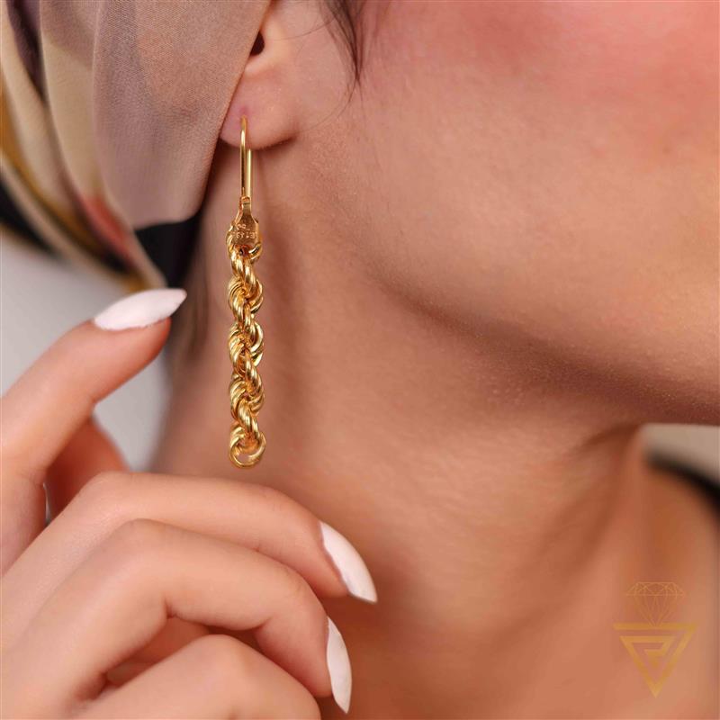 گوشواره طنابی | زیورآلات مدرن رعنایی